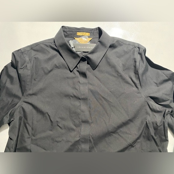 NEW Size 18 Investments Brooke Gold Label Neck Long Sleeve Button Top Black $69 - Picture 7 of 10